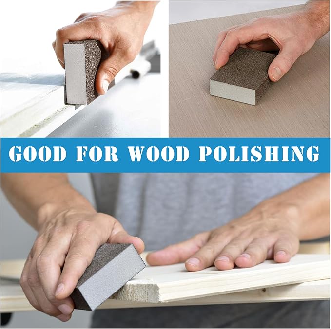 8Pcs 80 Grit Sanding Blocks, Jamiikury Coarse Sanding Sponge Washable and Reusable, Wet Dry Sandpaper Sponge for Wood Metal FurniturePaint and Drywall