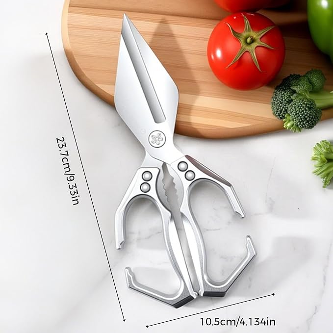 Multifunctional Heavy-Duty Kitchen Shears, Heavy Duty Kitchen Scissors, Poultry Shears with Ergonomic Handle, Food Scissors for Chicken Meat Seafood Bone Cutting, Cooking Accessories (Red)