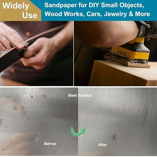 12 Pack Aluminum Oxide Sandpaper, 9x11 Inch 150 Grit Sand Paper Sheets for Wood Metal Wet Dry Sanding Block Sander