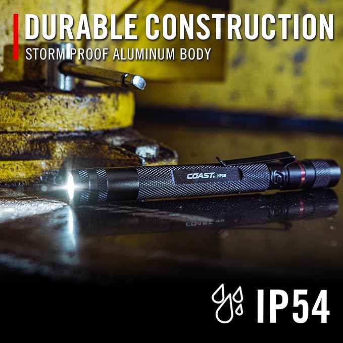 Coast HP3R 500 Lumen Rechargeable LED Penlight with Twist Focus, Orange