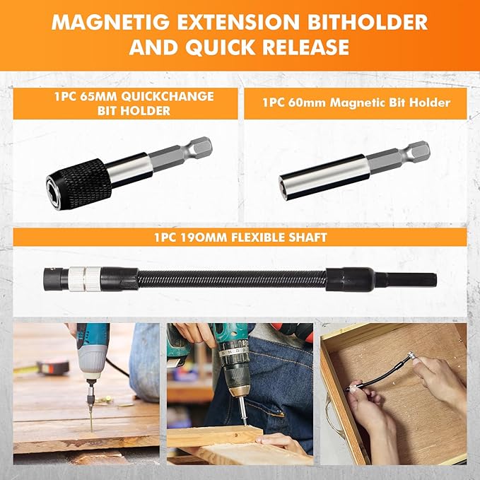 237-Piece Professional Precision Screwdriver Bit Set Kit,Chrome Vanadium Steel Impact Driver Bit Set, Security Bits Nut Driver,Ratchet Wrench and Bits Holder