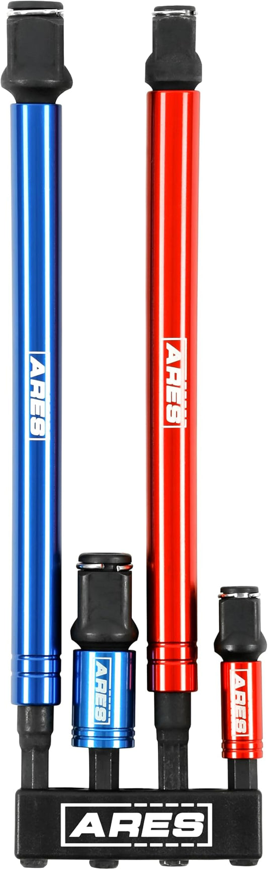 ARES 22028 ??2-in-1 Impact Bit and Socket Adapter Set ??3-Inch and 8-Inch Adapters - Unique Design Holds Standard 1/4-Inch Hex Bits and 3/8-Inch Drive Sockets ??Spinning Sleeve Stabilizes Adapter