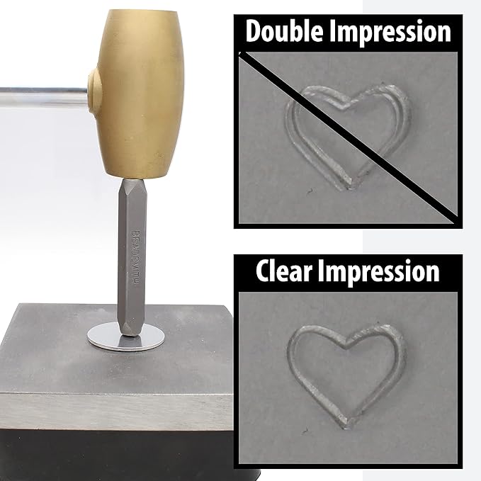 The Beadsmith Brass Head Mallet - Metal Elements - 10 Inches long, 2LB head with a 38mm Face - Brass & Sheet Metal Hammer for Dapping, Chasing & Light Stamping