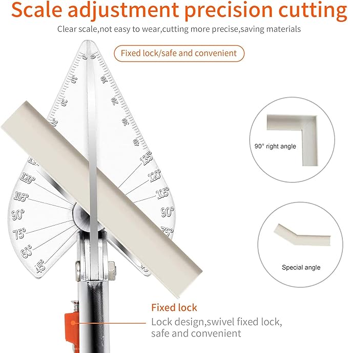 Multi Angle Miter Shear Cutter Hand Tools,45-135 Degree Adjustable Angle Scissors Trim Shears Tools for Vinyl Wood Molding Trim, 2 Extra Spare Blades Included