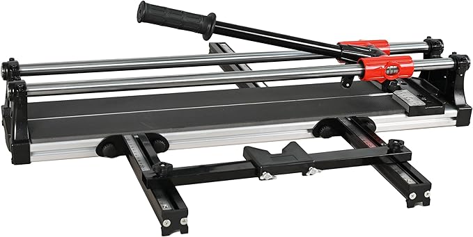24 inch Double Guide Rails Manual Tile Cutting Machine Wide Aluminum Bottom Plate Ceramic Porcelain Floor Tile Cutter Heavy Duty 600mm/60cm R2818T060