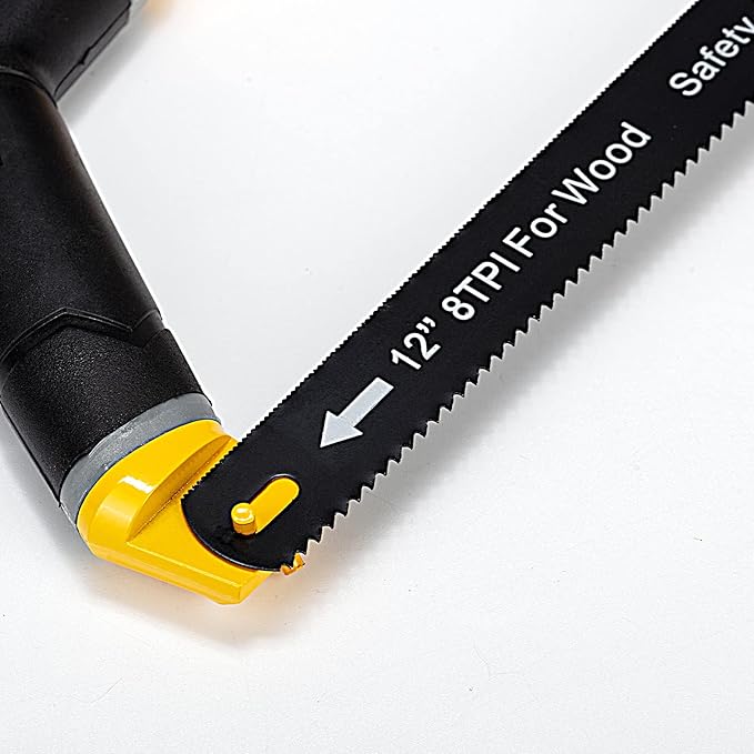 KATA Heavy Duty Hacksaw Frame Set, 12" Hack saw, 10" Mini Hacksaw and 6" Drywall Saw/Jab Saw, Extra 4pc Flexible Bi-Metal HSS Blades, Multi-purpose Handsaws Cutting for Metal, Wood, PVC Pipes