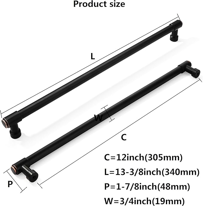 khtumeware Appliance Pulls Oil Rubbed Bronze 12 Inch(305mm) Center to Center 1 Pack Heavy Duty Drawer Pulls Kitchen Cabinet Handle Cabinet Hardware