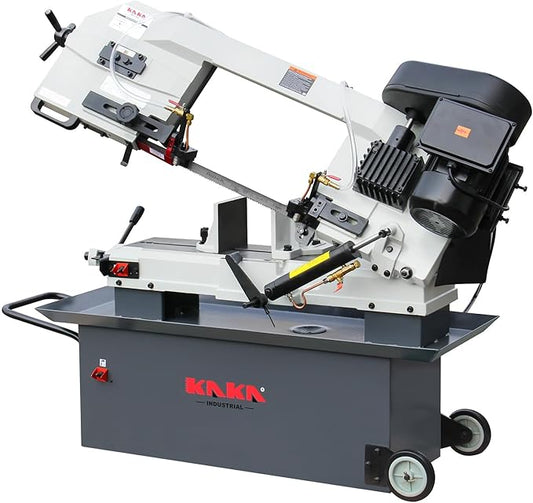 KAKA INDUSTRIAL Metal Band Saw, 9 Inch/228mm Rectangular Cutting Capacity Metal Horizontal Band Saw,4-Speed Dual Voltage Hydraulic Feed and Coolant System 115V/230V BS-912B