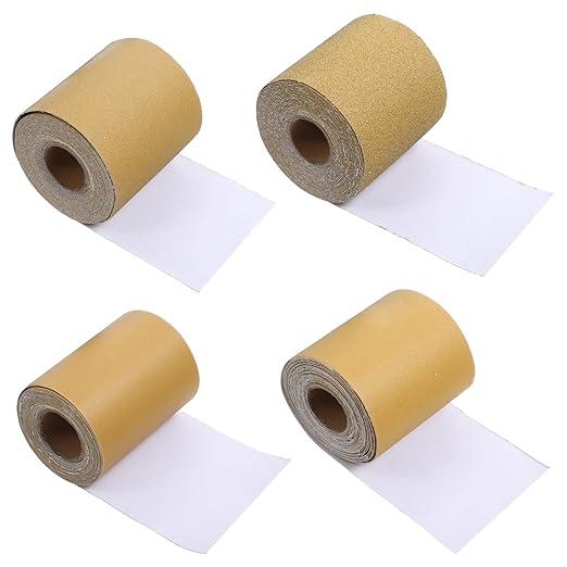 Total 20 Yards Long Continuous Roll Kit - 80 120 220 320 Grit PSA Longboard Sandpaper, 2-3/4" Wide - Self Adhesive Stickyback Sandpaper for Automotive, Woodworking, Hand Sanding Blocks