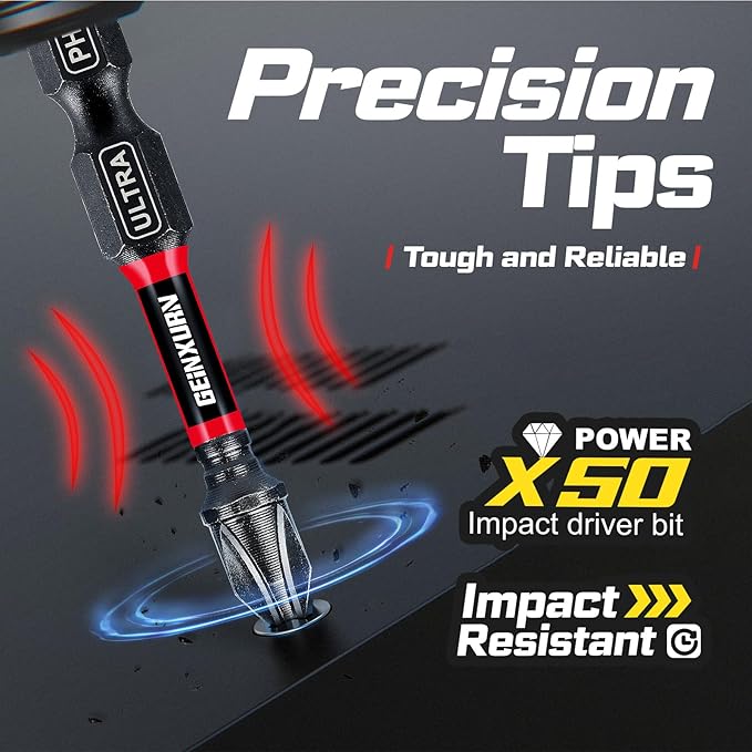 82Pieces Impact Screwdriver Bits Set, Magnetic S2 Steel Phillips/Square/Torx/Hex Insert Power Bits Tips with Impact Bit Holder and Impact Nut Driver and Mini Wrench