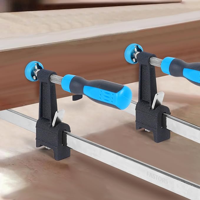 FASTORS Bar Clamps for Woodworking 36 Inch,4 Pack Wood Clamps Adjustable and Release Quickly,Woodworking Clamps Throat Depth 2.5 Inch,Serrated Steel Rail,Bar Clamps Force 600 Lbs
