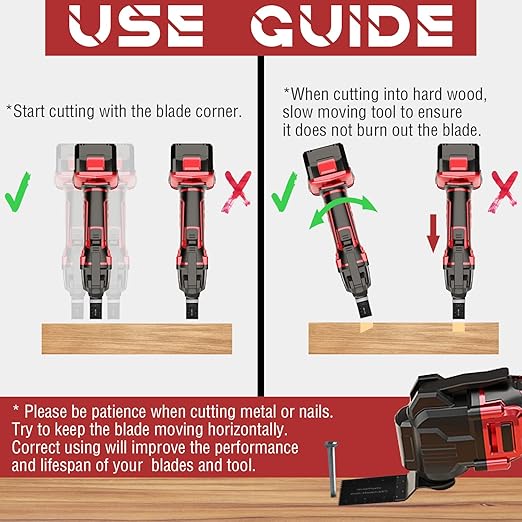 Adust 106 Pack Oscillating Saw Blades with Case, Universal Multitool Blades, Oscillating Tool Blade, Curved Blade/Extra Long/Titanium/Bi-Metal for Wood/Metal/Plastic Fit Dewalt Milwaukee Ryobi
