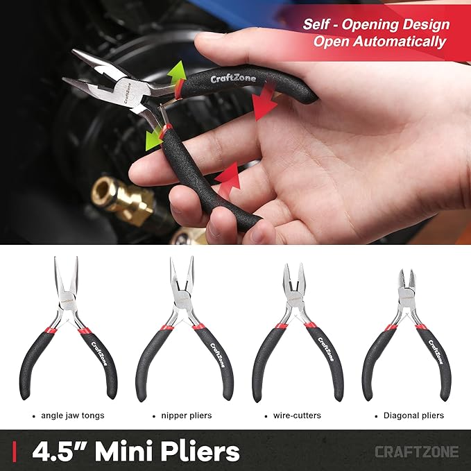 10PC Pliers and Wrench Set with Storage Rack ??Includes Locking | Long Nose | Diagonal Cutter | Groove Joint | Linesman & Mini Plier, Carbon Steel Tool Kit for DIY and Home a Gift for Man