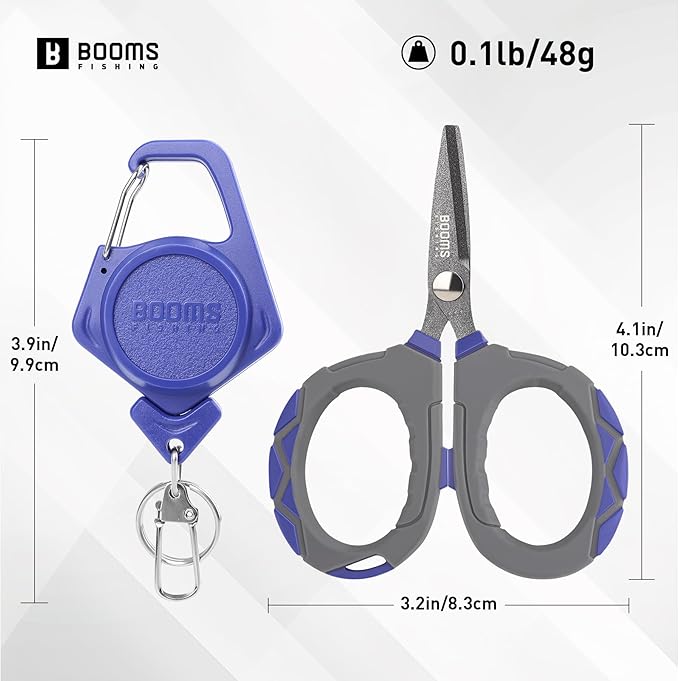 Booms Fishing Braided Line Scissors: Micro-Serrated Stainless Steel Blades Line Cutter - XW01 4.1" Fishing Serrated Shears