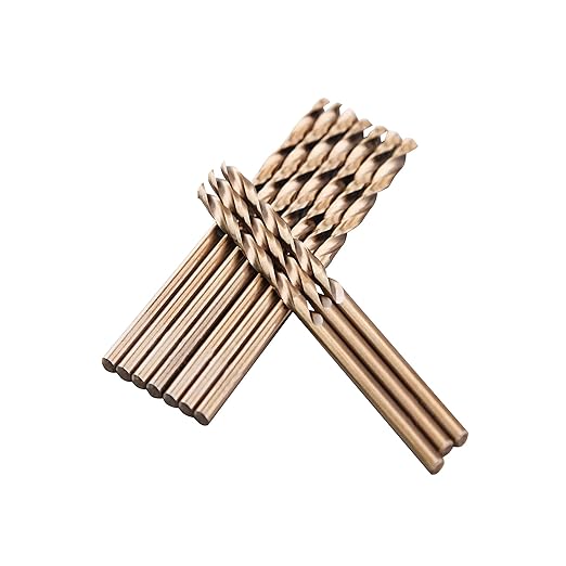 1/32" M35 Cobalt HSS Jobber Length Twist Drill Bit with Straight Shank,Heavy Duty, Pack of 10 PCS, Drilling for Cast Iron, Heat-Treated Steel, Stainless Steel and Other Hard Materials by LU&MN