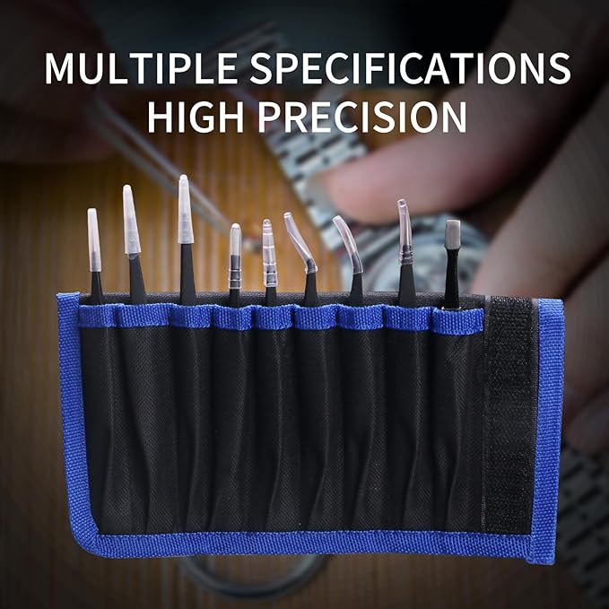 9pcs precision tweezers set, anti-static tweezers set, ESD stainless steel tweezers set, with storage bag