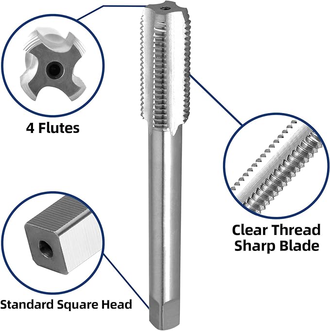 Burkit 1/2"-36 UNS Tap and Die Set Right Hand, 1/2 x 36 UNS Machine Thread Tap and Round Die
