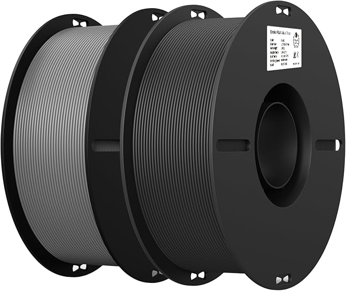 Creality 3D Printer Filament, PLA Filament 1.75mm Bundle for 3D Printing, Ender PLA Filament 3D Printers, No-Tangling, Strong Bonding & Overhang Performance, Accuracy +/- 0.02mm (Black & Grey 2-Pack)