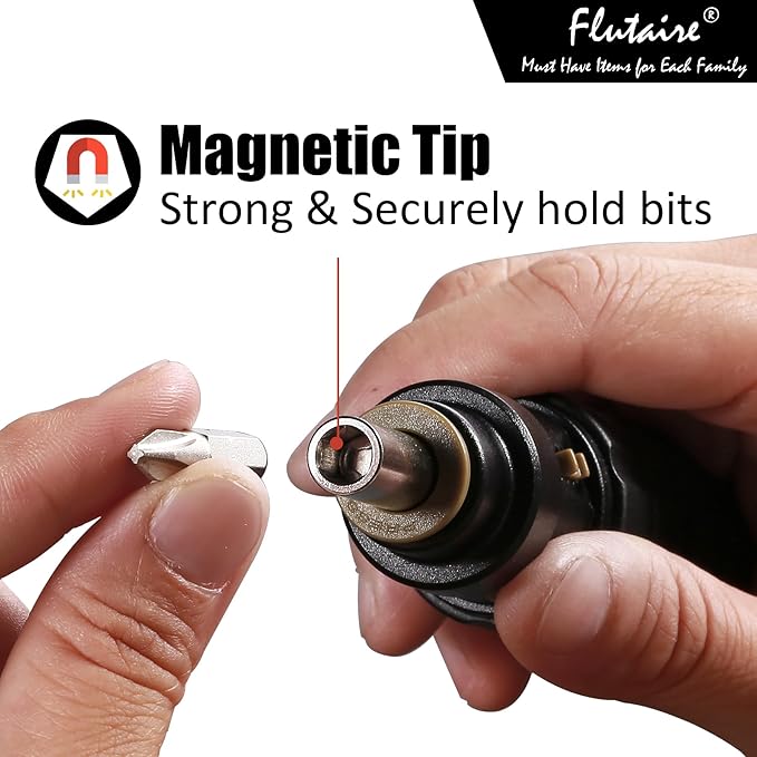 Magnetic Ratcheting Screwdriver 10-in-1 Set with 10 Bits (Phillips, Flathead, Torx, Hex) and 1/4 Inch Nut Driver - Compact Multi-bit Tool Kit for Home & Workshop