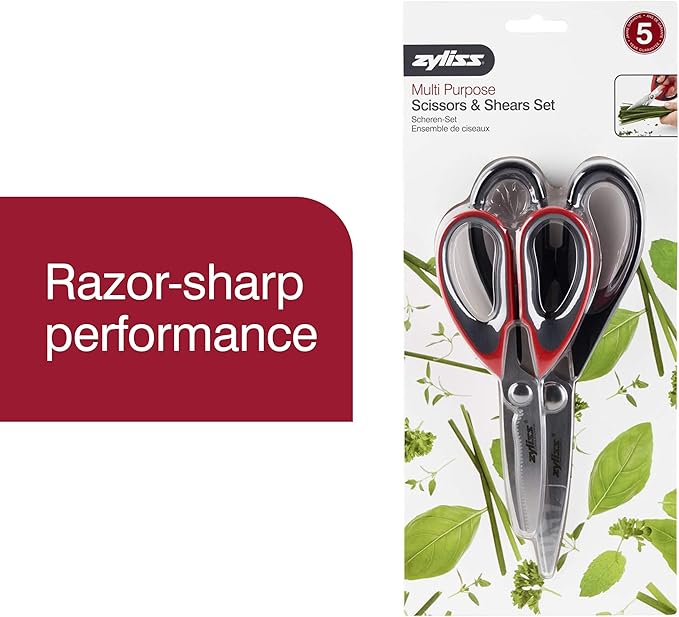 Zyliss 30200 9" Household Kitchen Shears, Red