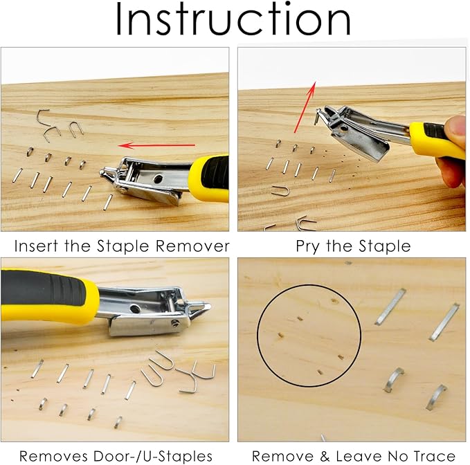 Staple Remover for Upholstery and Construction Heavy Duty Tack Puller, Industrial Upholstery Tool for Home Improvement, Furniture, Floor, Carpet, Carton (3 in 1 Kit)