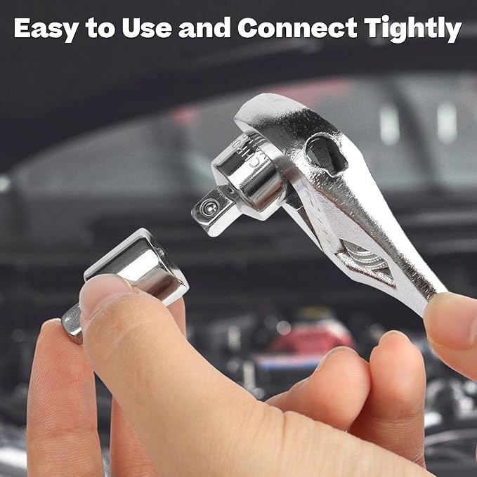 1/4" 3/8" 1/2" Socket Adapter and Reducer Set, 6 Pcs Chromium Vanadium Steel Drive Conversion Adapters, for Automobile Maintenance and Repair, Machinery, Industry, Construction