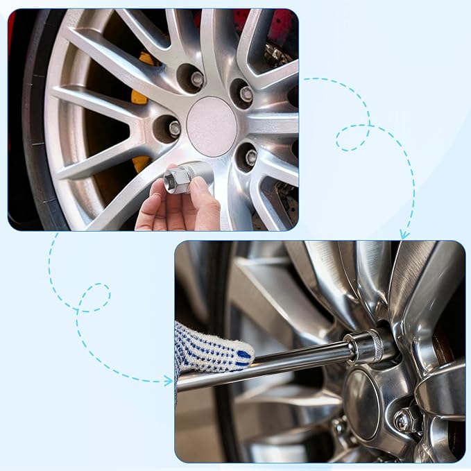 22PCS for V/W Wheel Lock Removal Kit, Locking Lug Nut Removal Tool, Wheel Lock Key Set, Wheel Lock Nut Socket Adapter Set for Wheel Anti-Theft Locks