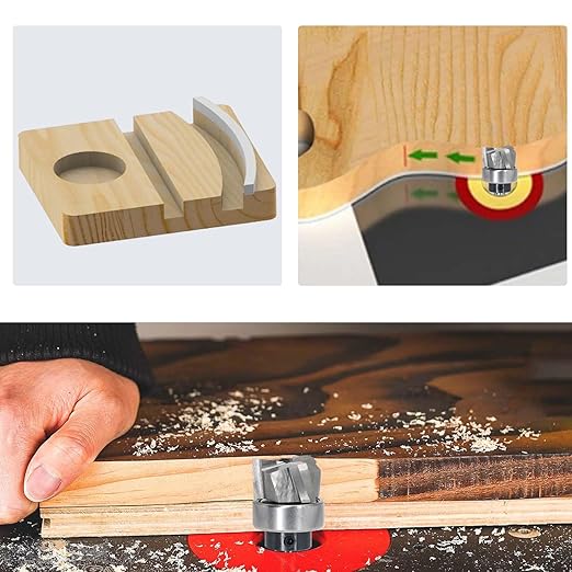 Spiral Flush Trim Router Bit 1/4 Shank, Carbide Head 3-Flute, 3/4" Diameter, 3/8" Cutting Length, Pattern Template Flush Trim Router Bit, for Grooves, Bottom Cleaning, Wood Trimming