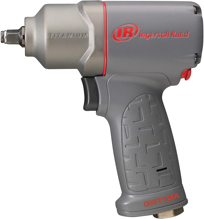Ingersoll Rand 2115QTiMAX 3/8??Drive Air Impact Wrench, Quiet Tool, Lightweight 2.5 lb Design, Powerful Reverse Torque Output Up to 300 ft lbs, 7 Vane Motor, Max Control, Gray