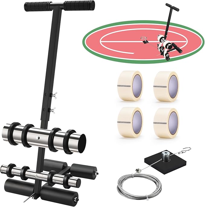 GADFISH Court Line Tape Machine, Basketball Court Line Striping Machine, Playing Field Striping Line Marking Machine, Adjustable Floor Paint Tape Applicator for Parking Lots, Driveway, Workshops