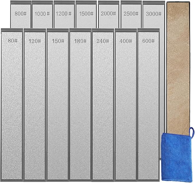 14 Pcs Diamond Sharpening Stones Set, diamond knife sharpening stones with a Non-Slip Base for Ruixin Sharpener