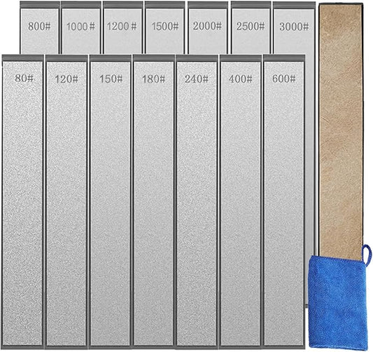 14 Pcs Diamond Sharpening Stones Set, diamond knife sharpening stones with a Non-Slip Base for Ruixin Sharpener