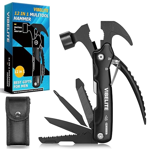 Gifts for Men, 12 in 1 Multitool Hammer for Camping Hunting Hiking,Christmas Gifts for Dad, Husband, Him, Stocking Stuffers for Men Him Husband Boyfriend