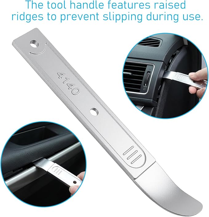 4140 Pry Bar Removal Tool, Car Trim Removal Tool Portable Pocket Pry Bar Interior Door Trims Pries Tools Metal Pries Tools for Removing Auto Trim Interior, Demolishing Flooring and Roofing