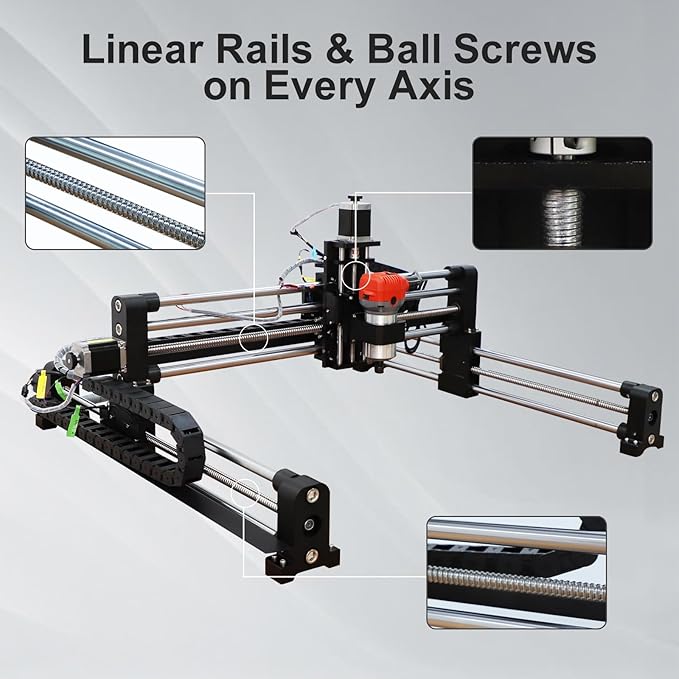 Upgraded CNC Router Machine,3-Axis Grbl Conrol Milling Machine for Wood Acrylic Aluminum,Engraving Milling Machine for Wood Aluminum Cutting to Linear Rails (Style - A, 39.4in)