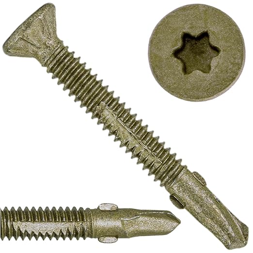 10x1-5/8 Reamer Tek Torx/Star Head Self-Drilling Wood to Metal Screws - for Flatbeds, Trailers - T-30 Torx Screw Head 1 Pound 113 Screws