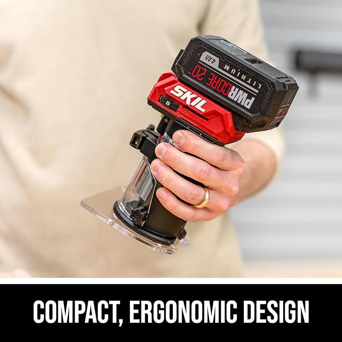 SKIL 20V Brushless Compact Router Kit Including 4.0Ah Battery and 1 Hour Charger-RT1430B-10