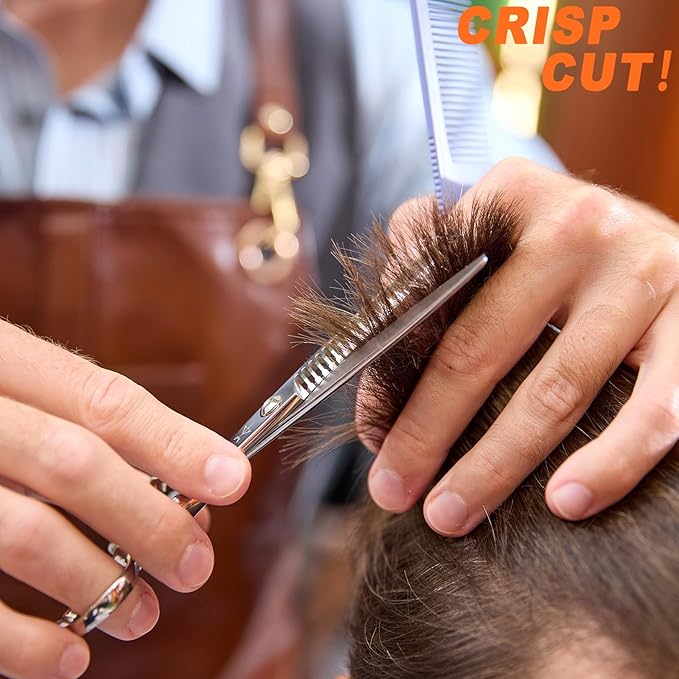 High-end Professional Hair Cut Thinning Scissors Hair Cutting Teeth Shears Barber Hairdressing Texturizing Scissor Extremely Very Sharp 6 Inch Stainless Steel Alloy For Men Women Salon& Home