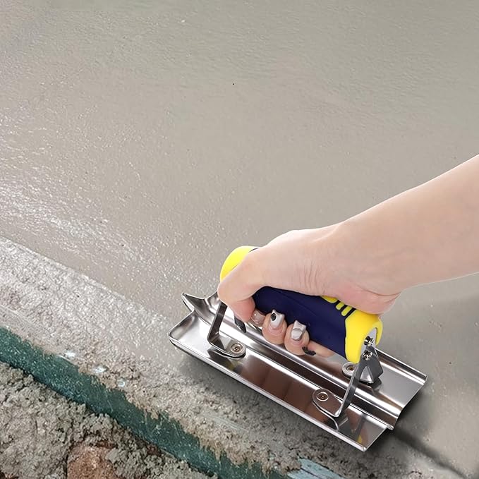 Peohud 2 Pieces Concrete Tool Set, 6" x 3" Stainless Steel Concrete Edger and Groover, Masonry Cement Finishing Kit for Smoothing, Cutting