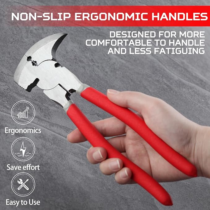 SPEEDWOX Multi Tool 9.5-Inch Fencing Pliers With Hammer Fence Cutter Nail Puller Wire Cutting Hammer Head Pliers