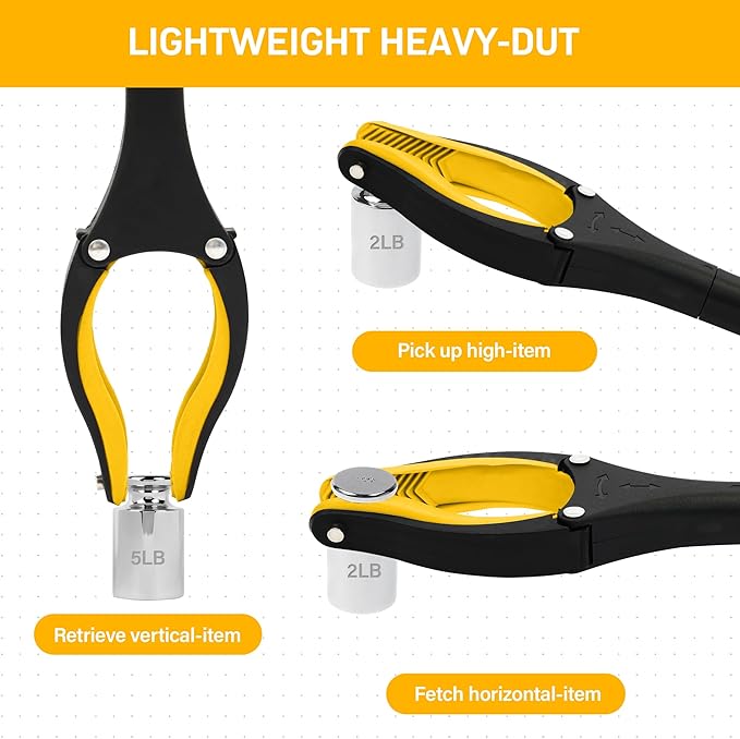 Grabber Reacher Tool -2 Pack 32??Reacher Grabber Tool with Strong Magnetic and Swivel Head - Pick Up Stick Grabbers for Seniors, Trash, Surgery Recovery Must Haves Gifts(Yellow)