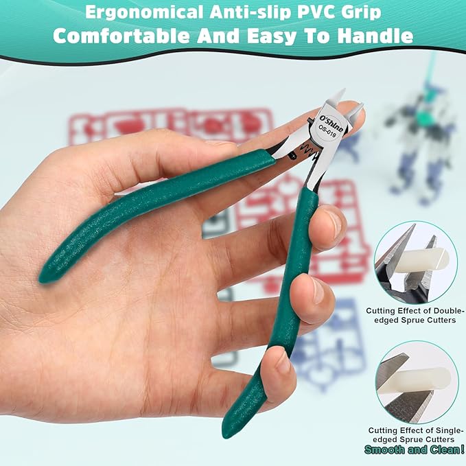 O?셎hine Advanced Single-edged Sprue Cutter, Single Blade Gunpla Gundam Model Nippers And Hobby Model Clippers, Sharp Model Snips For Plastic Models, A Plastic Sheath And A Leather Sheath Included