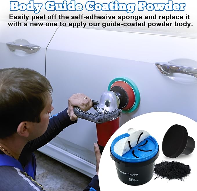 Black Dry Guide Coat Auto Body, Powder Guide Coat for Bodywork, Auto Body Tools Sanding 150g