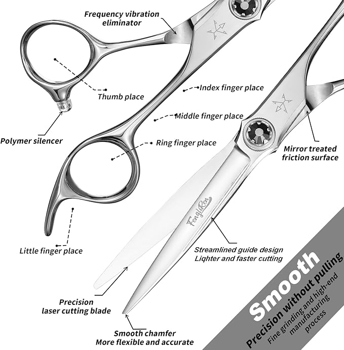 High-end Professional Extremely Very Sharp Barber Hair Cutting Scissors Hairdresser Shears For Hair 6.5 Inch Haircut Scissor Made Of Stainless Steel For Hairdressing Salon and Home Use