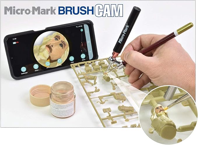 Micro-Mark BrushCAM – 10X Magnifying Tool for Precision Painting & Detailing – Focused View at Paintbrush Tip for Model Making, Miniatures, Crafts, and Fine Art