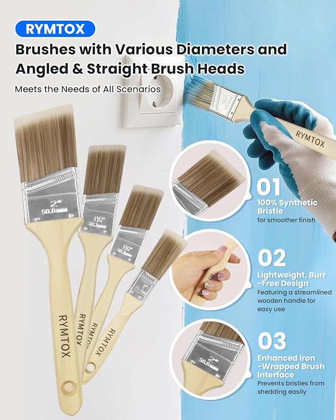 33PCS Paint Roller Kit with Extension Pole | 2?? FT Pole | 9" & 4" Paint Rollers | Carry Bag | 4 Brushes & Tape | Professional Painting Supplies & Paint Brushes Set for Walls Ceilings and Home