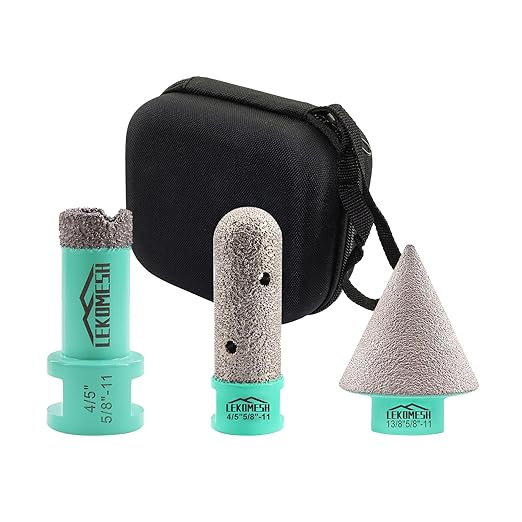 Diamond Core Drill Bits Tile Hole Saw Chamfer Bit 5/8"-11 Thread for Porcelain Tile Ceramic Marble Brick Concrete (20mm, 35mm, 20mm)
