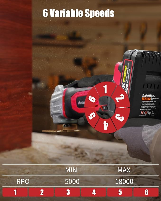 AVID POWER Cordless Oscillating Tool 20V Battery Powered Oscillating Multitool with 2.8째 Oscillation Angle, Variable Speed Oscillating Saw w/ 31Pcs Accessories for Scraping/Cutting & Sanding