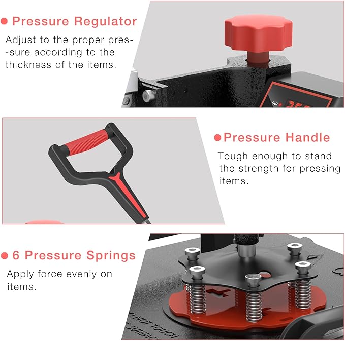 OIIEE Heat Press Machine 5 in 1 Combo Heat Press 12 x 15 Inch Heat Transfer Machine 360-Degree Swing Away Digital Shirt Printing Multifunction Heat Transfer Sublimation for T Shirts Mugs Hat Plate Cap