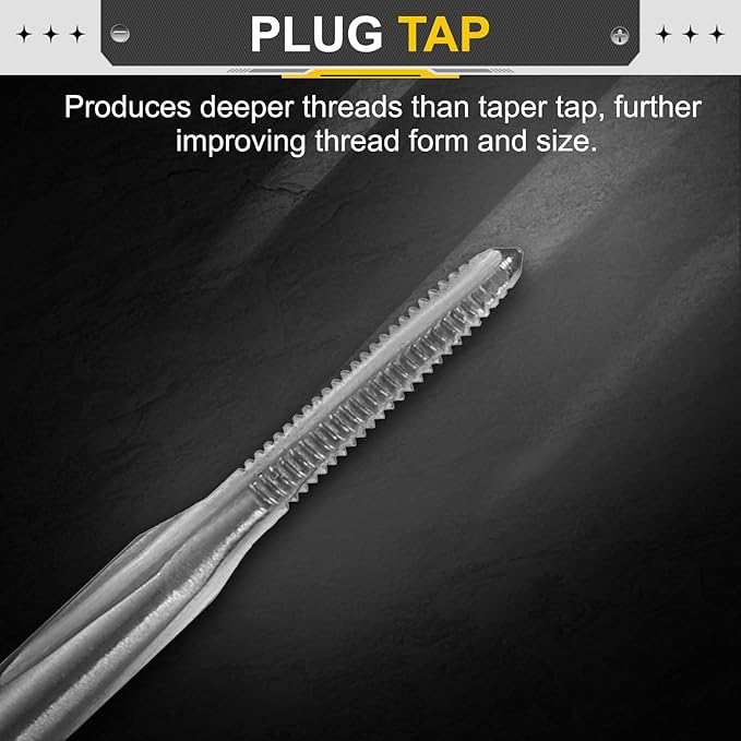 uxcell Hand Plug Tap M1.6 x 0.35 H2 Metric Thread Plug Style Taps Straight Flute Screw Tapping Threading Tool High Speed Steel HSS6542